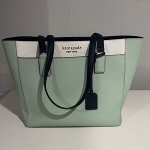 Kate Spade Light Green and White Tote